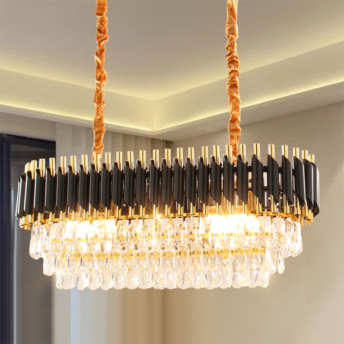 Oval embedded crystal pendant decorative chandelier