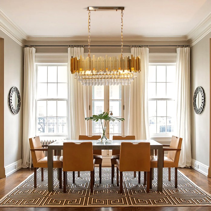 Oval embedded crystal pendant decorative chandelier
