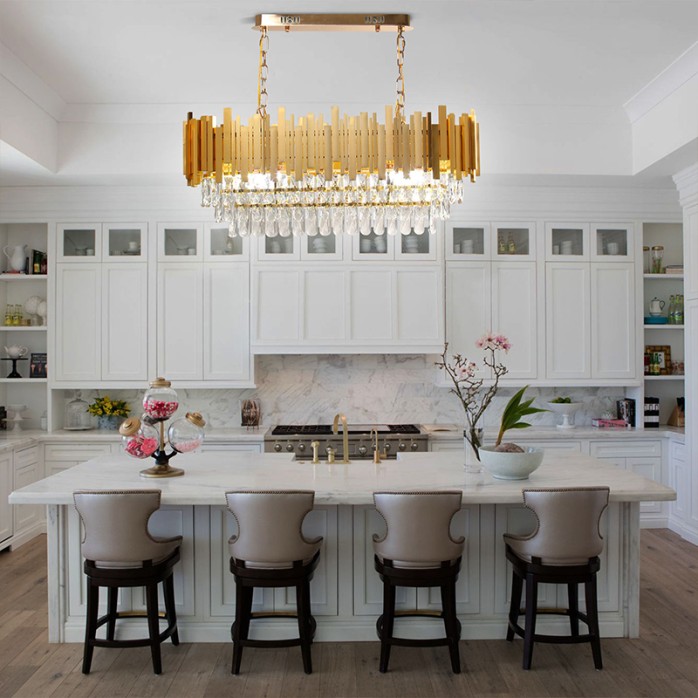 Oval embedded crystal pendant decorative chandelier