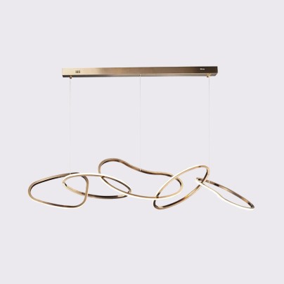 Luxury stainless steel ring LED chandelier