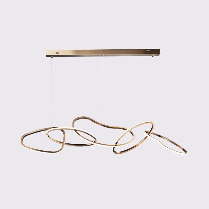 Luxury stainless steel ring LED chandelier
