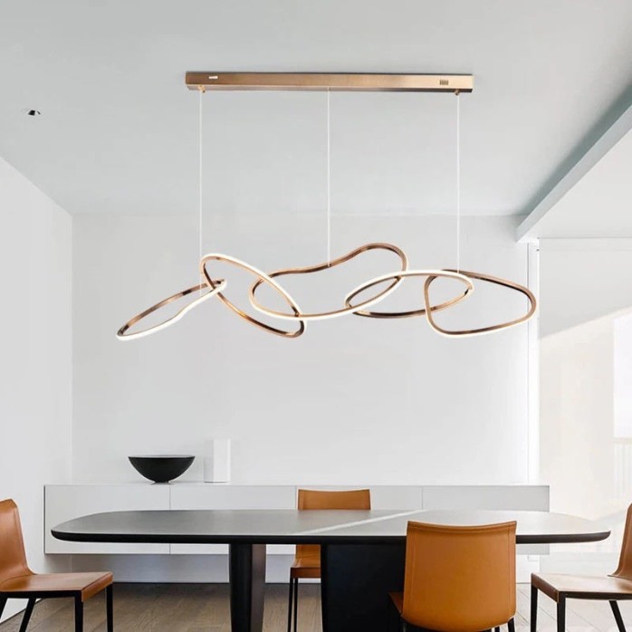 Luxury stainless steel ring LED chandelier