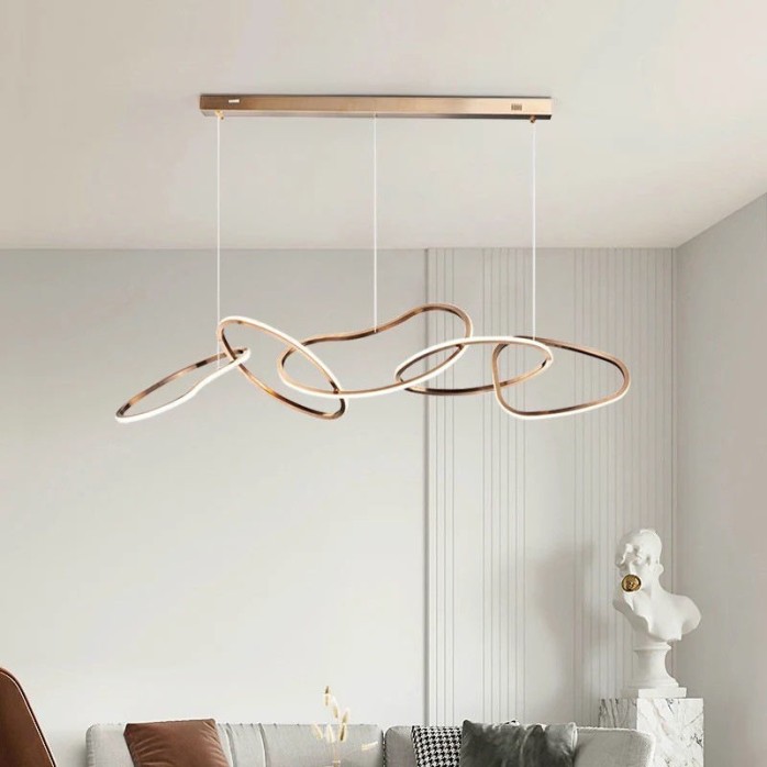 Luxury stainless steel ring LED chandelier