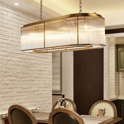 Luxury high-transmittance crystal lighting long chandelier