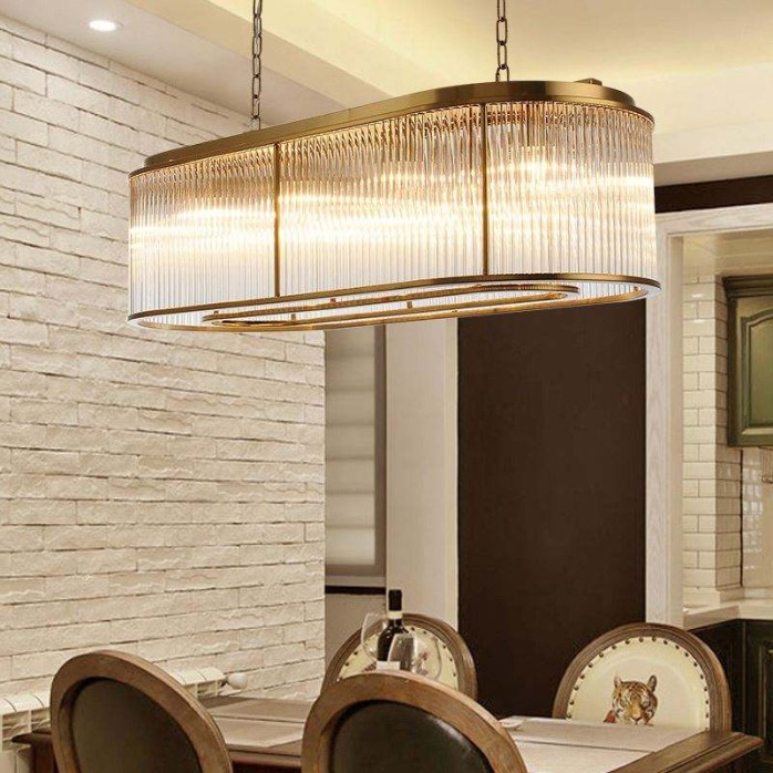 Luxury high-transmittance crystal lighting long chandelier