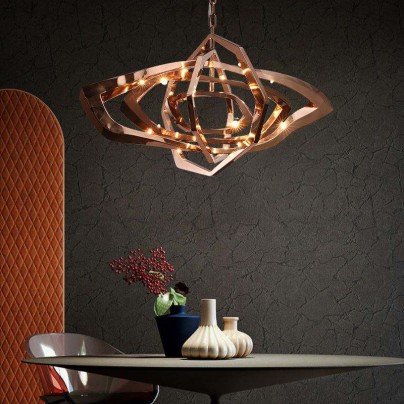 Luxury stainless steel rose decorative chandelier