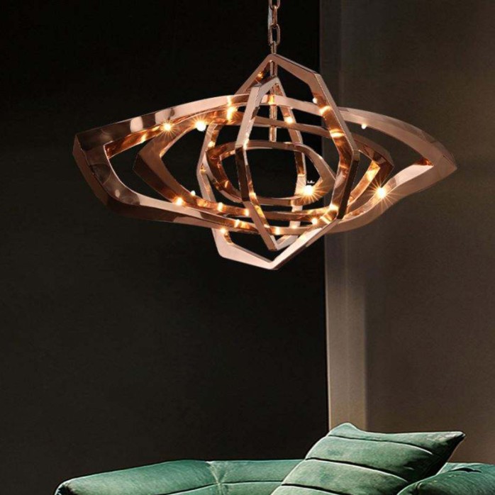 Luxury stainless steel rose decorative chandelier