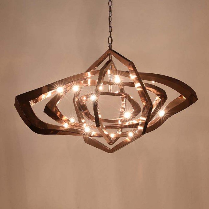 Luxury stainless steel rose decorative chandelier