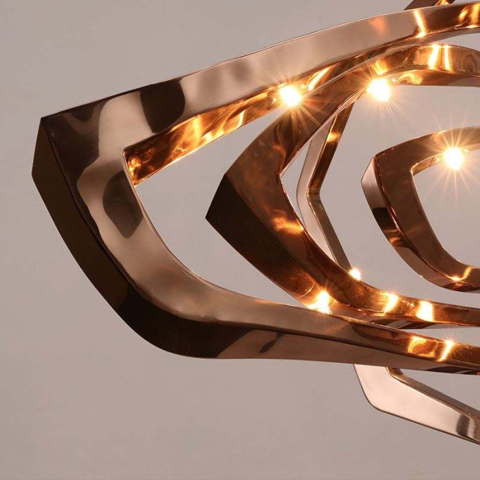 Luxury stainless steel rose decorative chandelier