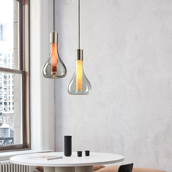 Modern simple single head design glass chandelier