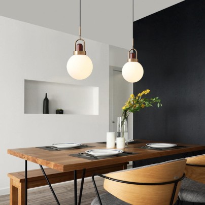 Nordic modern glass ball decorative LED chandelier