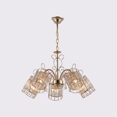 Transparent crystal chandelier with 5 lights