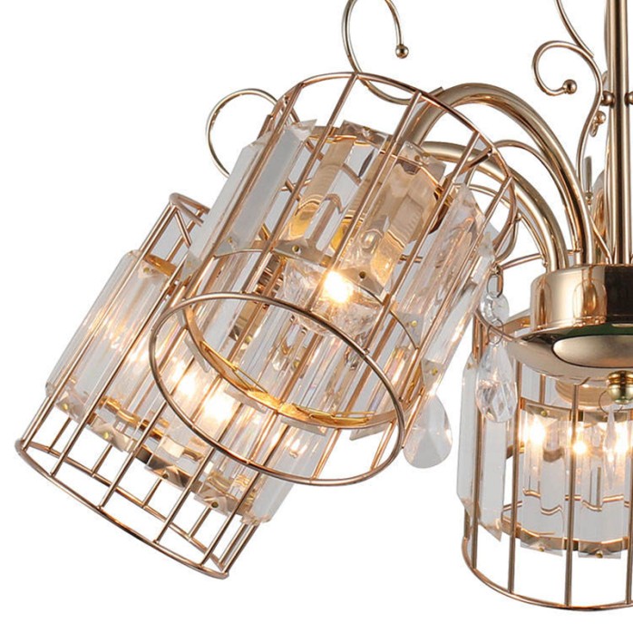 Transparent crystal chandelier with 5 lights