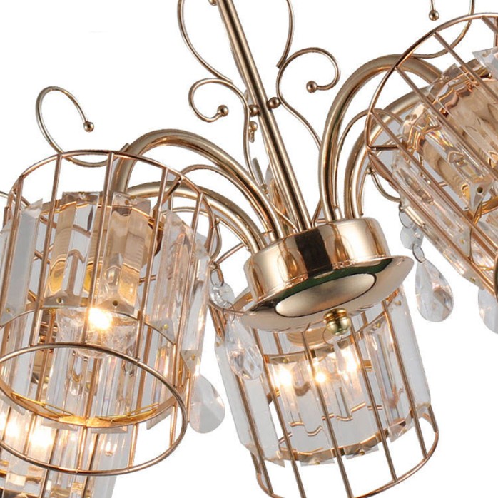 Transparent crystal chandelier with 5 lights