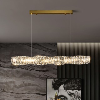 Luxury stainless steel crystal decorative LED chandelier