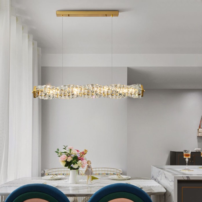 Luxury stainless steel crystal decorative LED chandelier