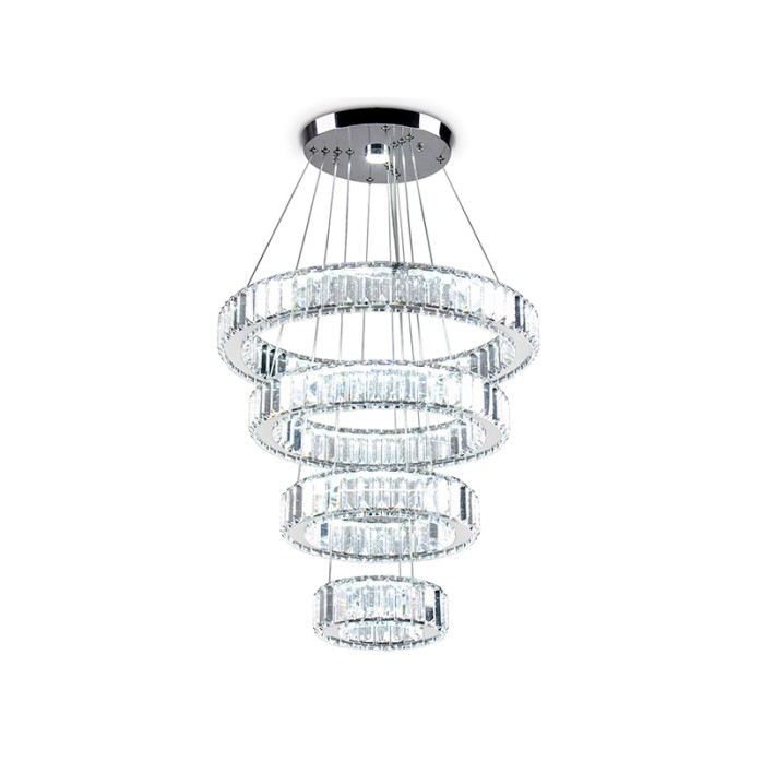 Luxury 4-ring crystal LED chandelier