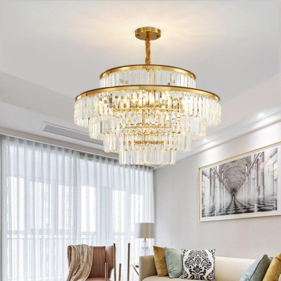 Light luxury and fashionable cascading crystal chandelier