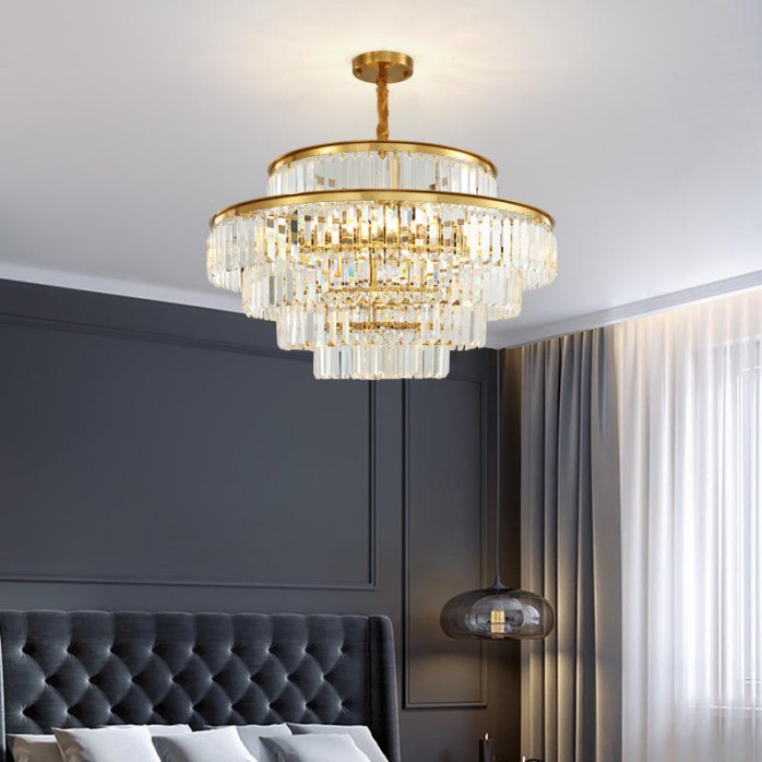 Light luxury and fashionable cascading crystal chandelier