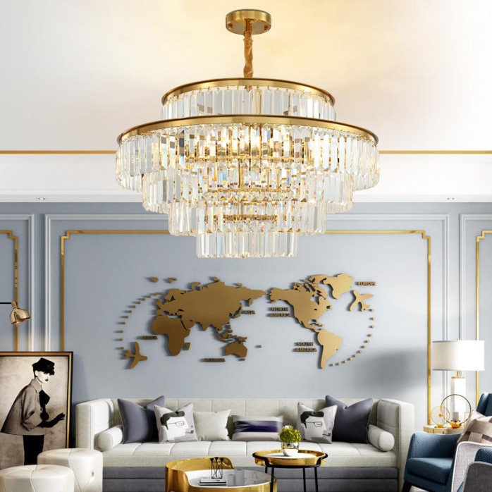 Light luxury and fashionable cascading crystal chandelier