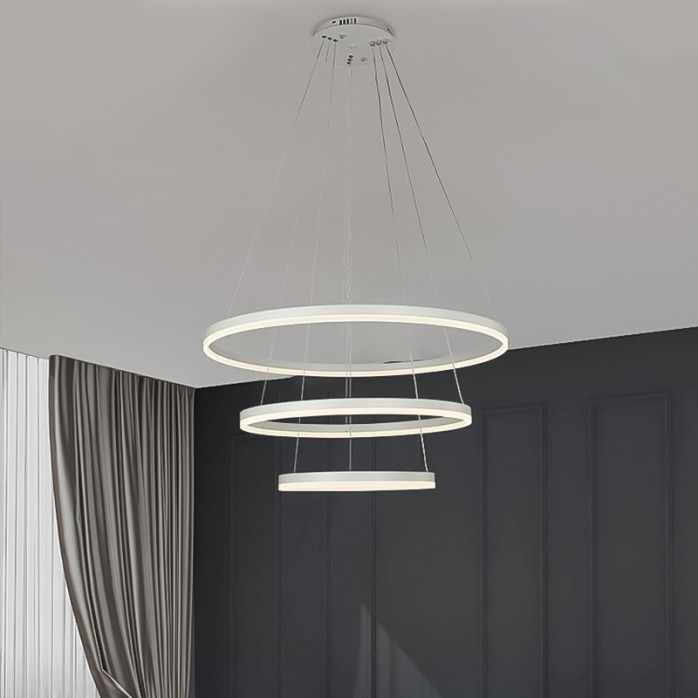 Modern simple round linear LED pendant light
