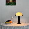 Imitation alabaster half moon large rechargeable desk lamp