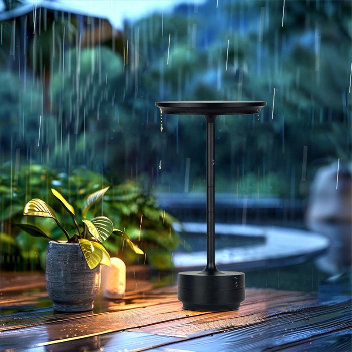 Creative black solar charging desk lamp