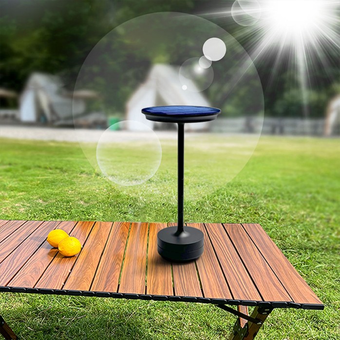 Creative black solar charging desk lamp