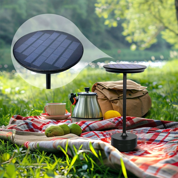 Creative black solar charging desk lamp