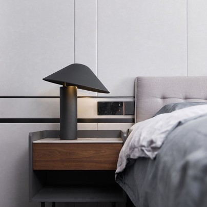 Modern thickened iron mushroom E14 table lamp