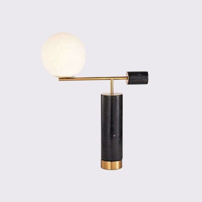 Luxury vertical balance design small clock decorative table lamp