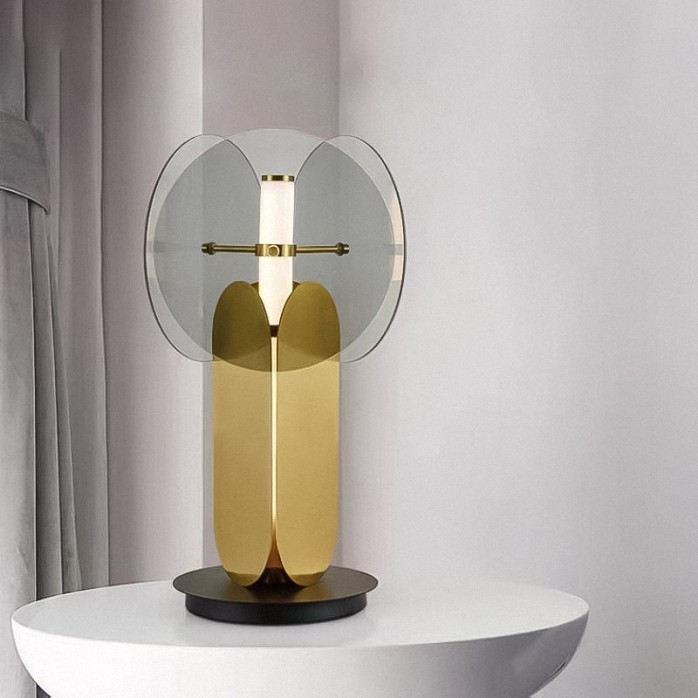 Light luxury modern arched glass table lamp