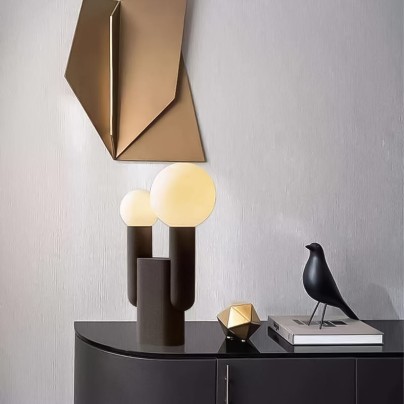 Creative and simple design double-headed glass ball table lamp