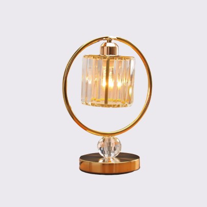 Industrial style small crystal metal table lamp