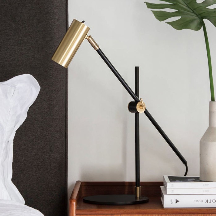 Adjustable metal long pole LED desk lamp