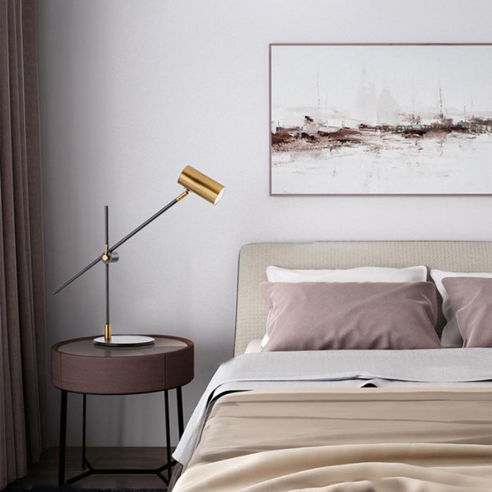 Adjustable metal long pole LED desk lamp