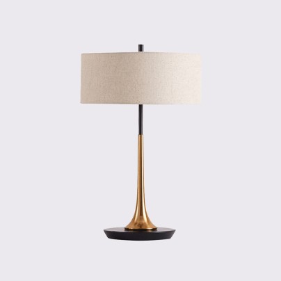 Simple round fabric lampshade table lamp
