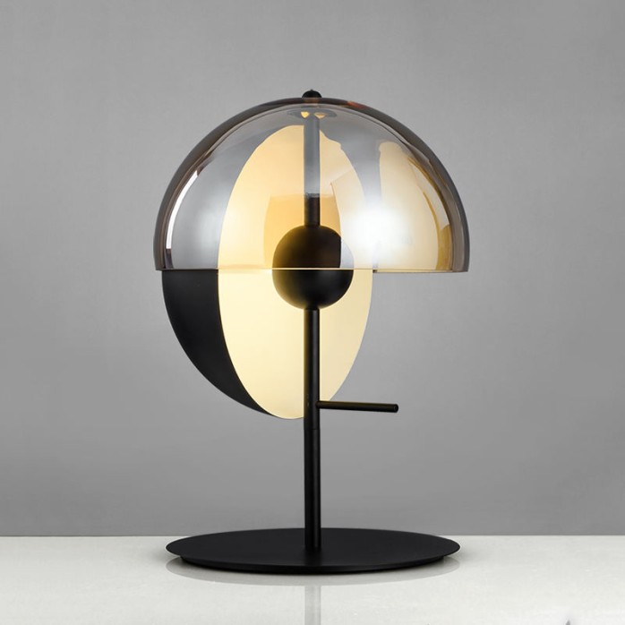 Semi-circular glass simple lampshade table lamp