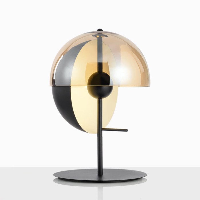 Semi-circular glass simple lampshade table lamp