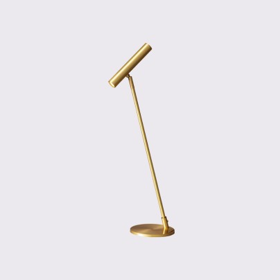 Simple all-copper rotating long pole LED desk lamp