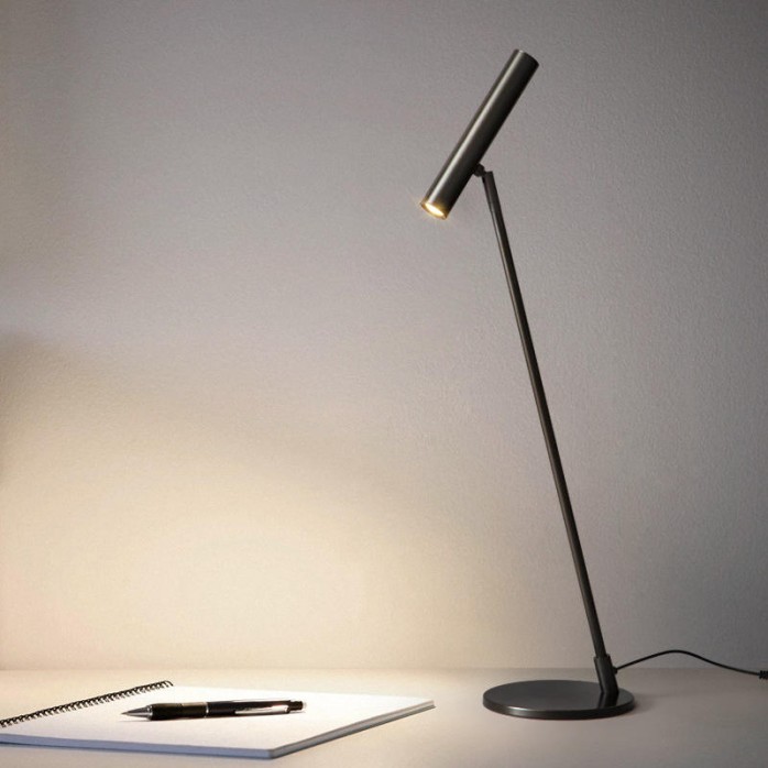 Simple all-copper rotating long pole LED desk lamp