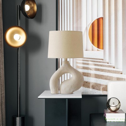 Milky white creative shape decorative table lamp