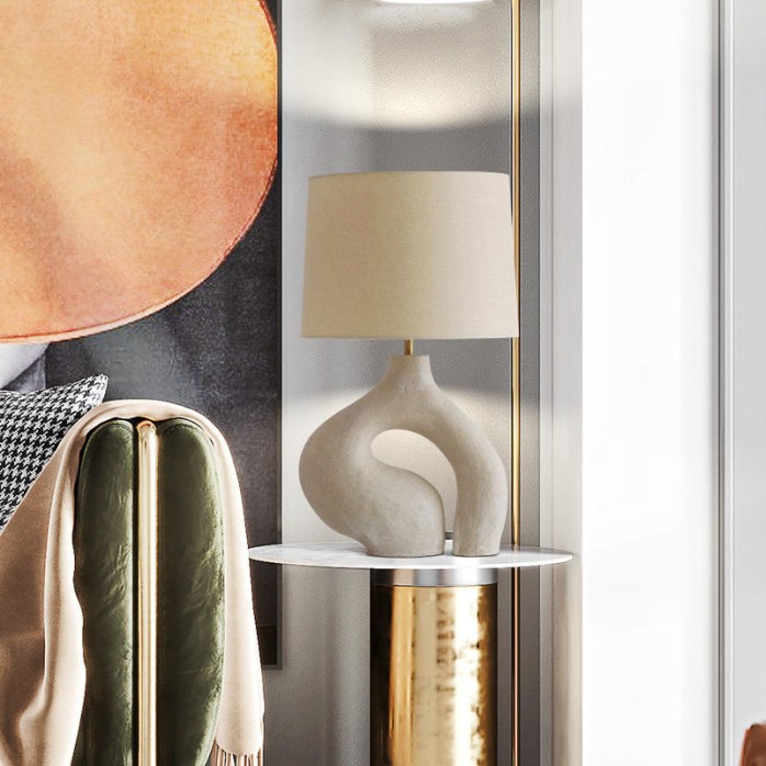 Milky white creative shape decorative table lamp
