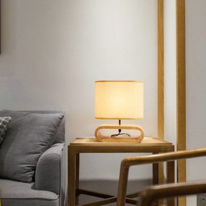 Creative wooden simple LED table lamp