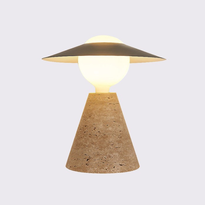 Yellow travertine wabi-sabi decorative table lamp
