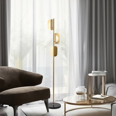 Golden simple creative marble floor lamp