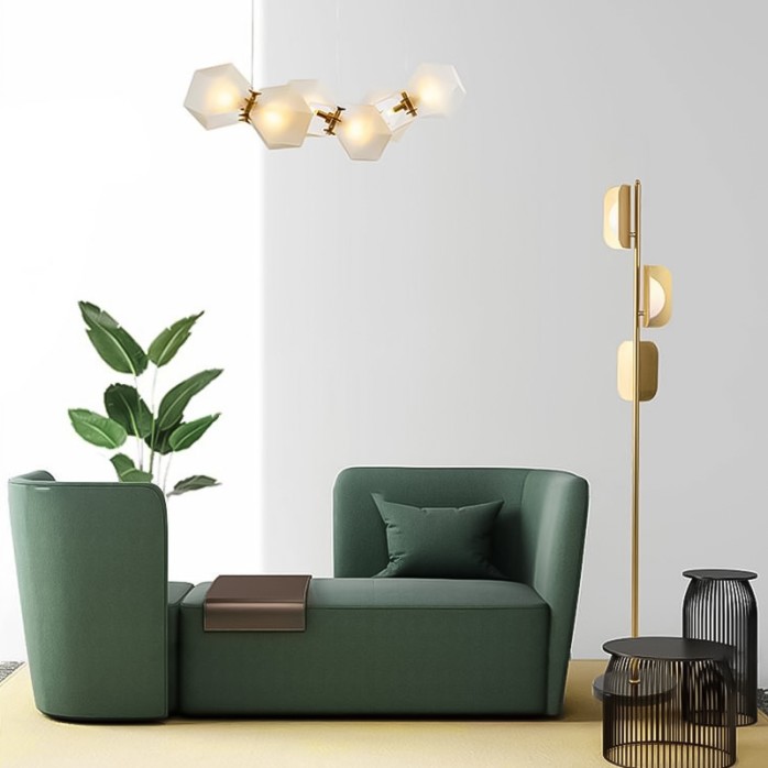 Golden simple creative marble floor lamp