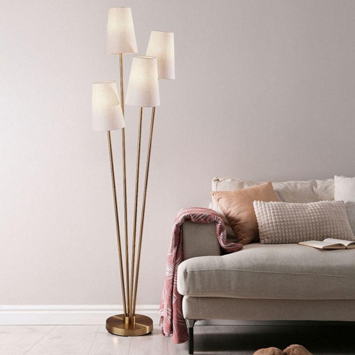 Modern simple four-head decorative floor lamp