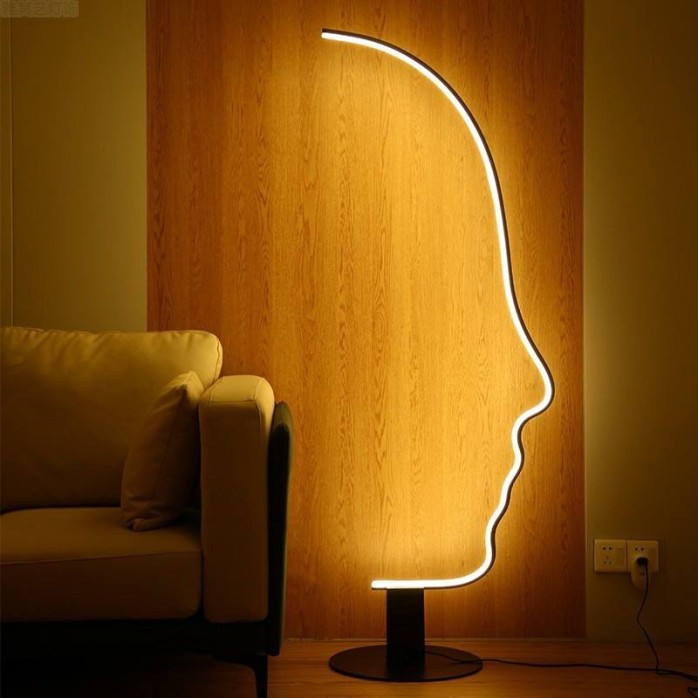 Minimalist creative face-shaped floor lamp