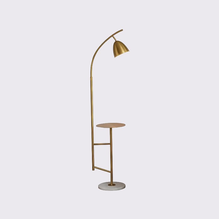 Light luxury metal shelf vertical floor lamp